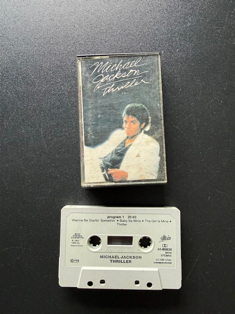 Michael Jackson - Thriller muziek cassette, Cd's en Dvd's, Cassettebandjes, Ophalen of Verzenden, Zo goed als nieuw, Origineel