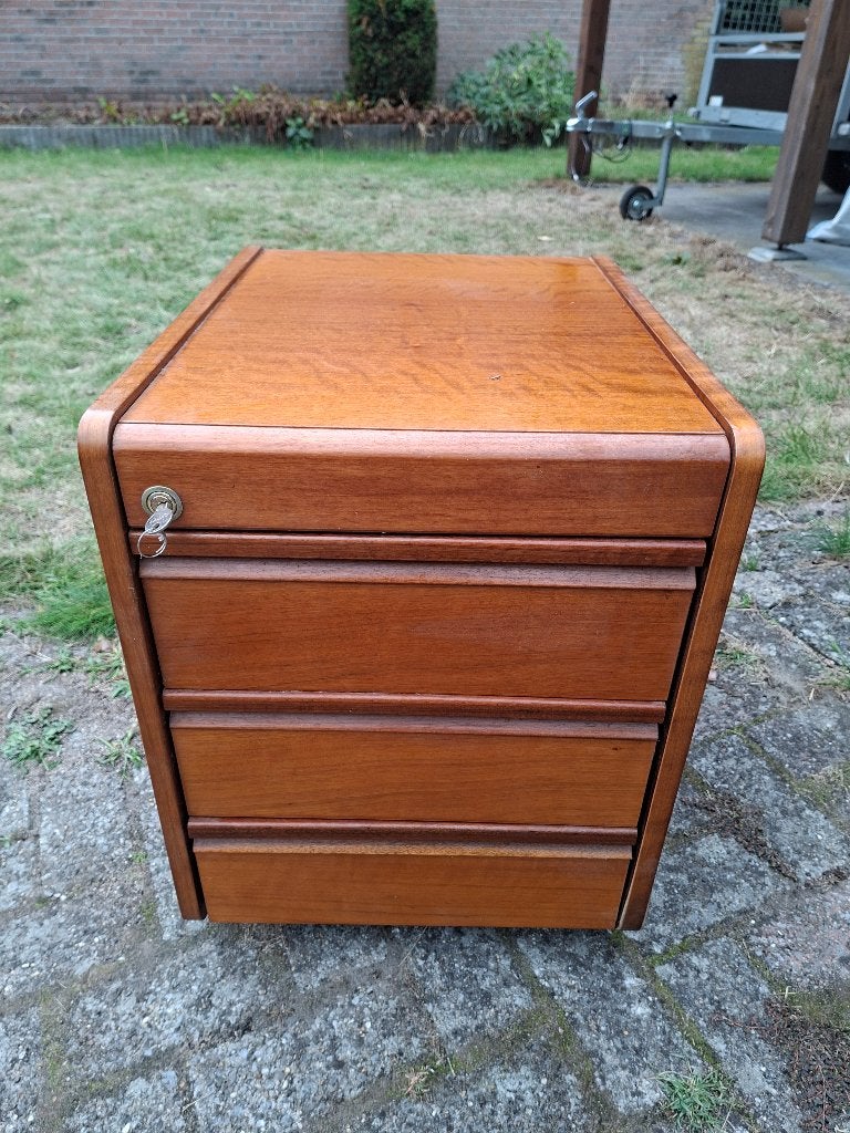 Vintage houten ladenkast bureau (schade), Huis en Inrichting, Ophalen, Overige typen, Gebruikt, Vintage