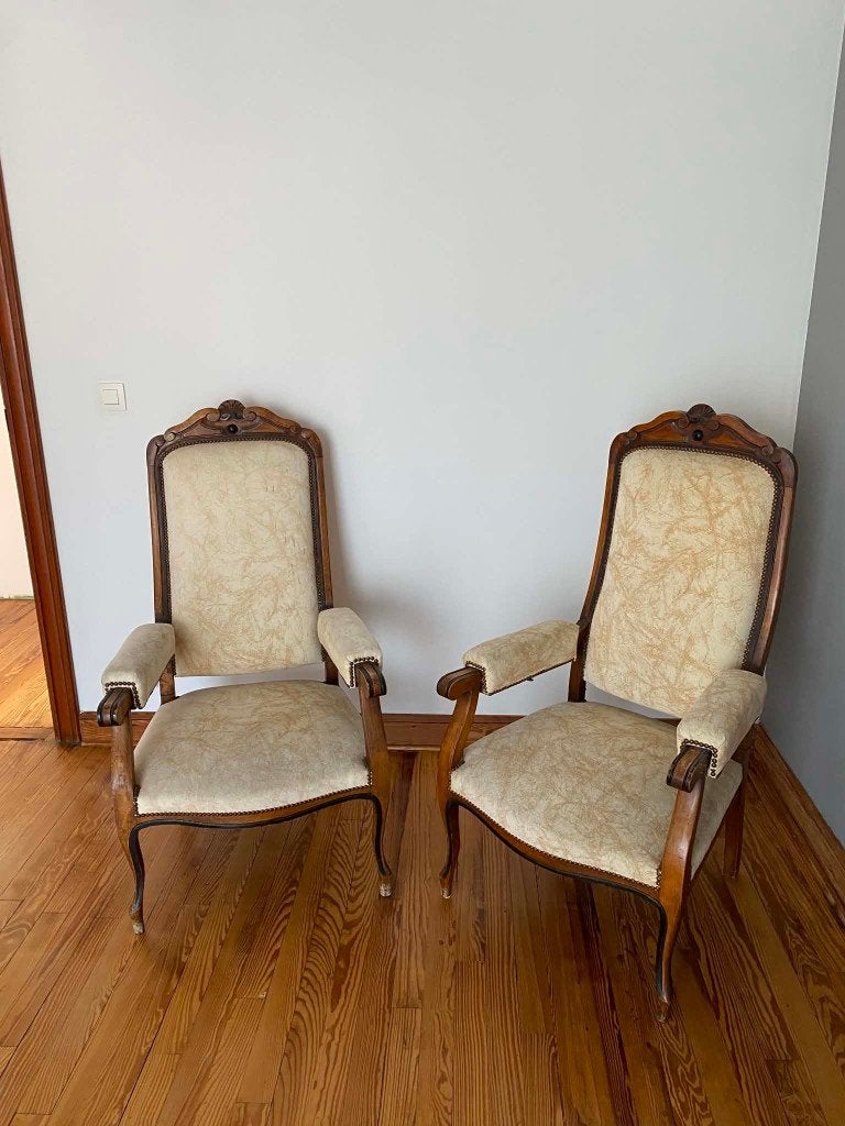 Fauteuils, Ancien, Moins de 75 cm, Bois, Enlèvement