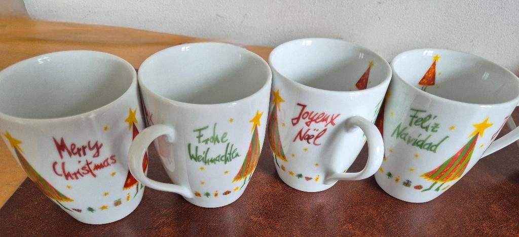 5 Tasses Noël. Joyeux Nöel. Happy Christmas....., Maison & Meubles, Cuisine | Vaisselle, Neuf, Tasse(s) et/ou soucoupe(s), Autres styles