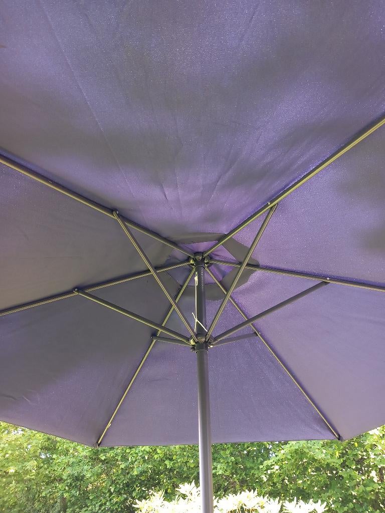 Parasol blauw, Étanche, Comme neuf, Enlèvement, 2 à 3 mètres