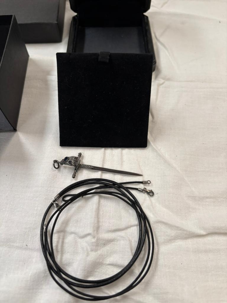 8cm lang sabel Sterling zilver halsketting, Ophalen of Verzenden
