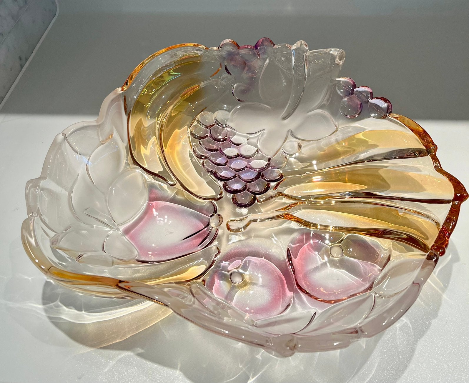 Glazen fruitschaal 37cm diameter, Huis en Inrichting, Ophalen, Zo goed als nieuw, Glas, Schaal