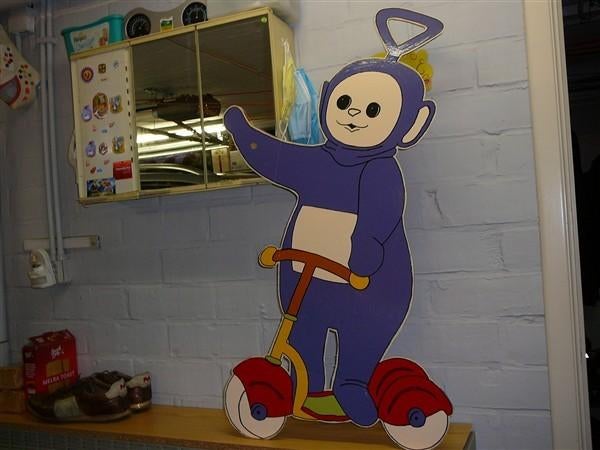 Mooie teletubbie op karton, Ophalen, Gebruikt, Wanddecoratie