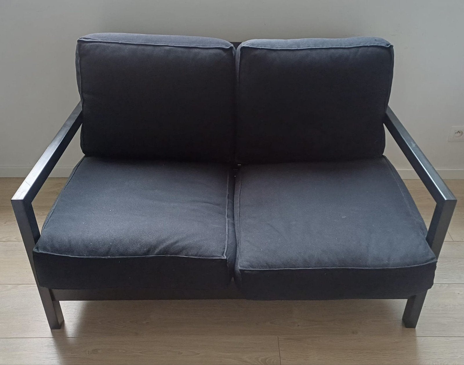 IKEA Lillberg 2 persoons zetel zwart, Maison & Meubles, 75 à 100 cm, Moins de 150 cm, Banc droit, Bois