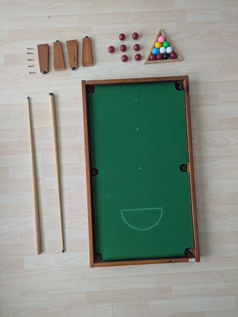 Vintage snookertafel klein, Sport en Fitness, Biljarten en Poolen, Ophalen, Snookertafel