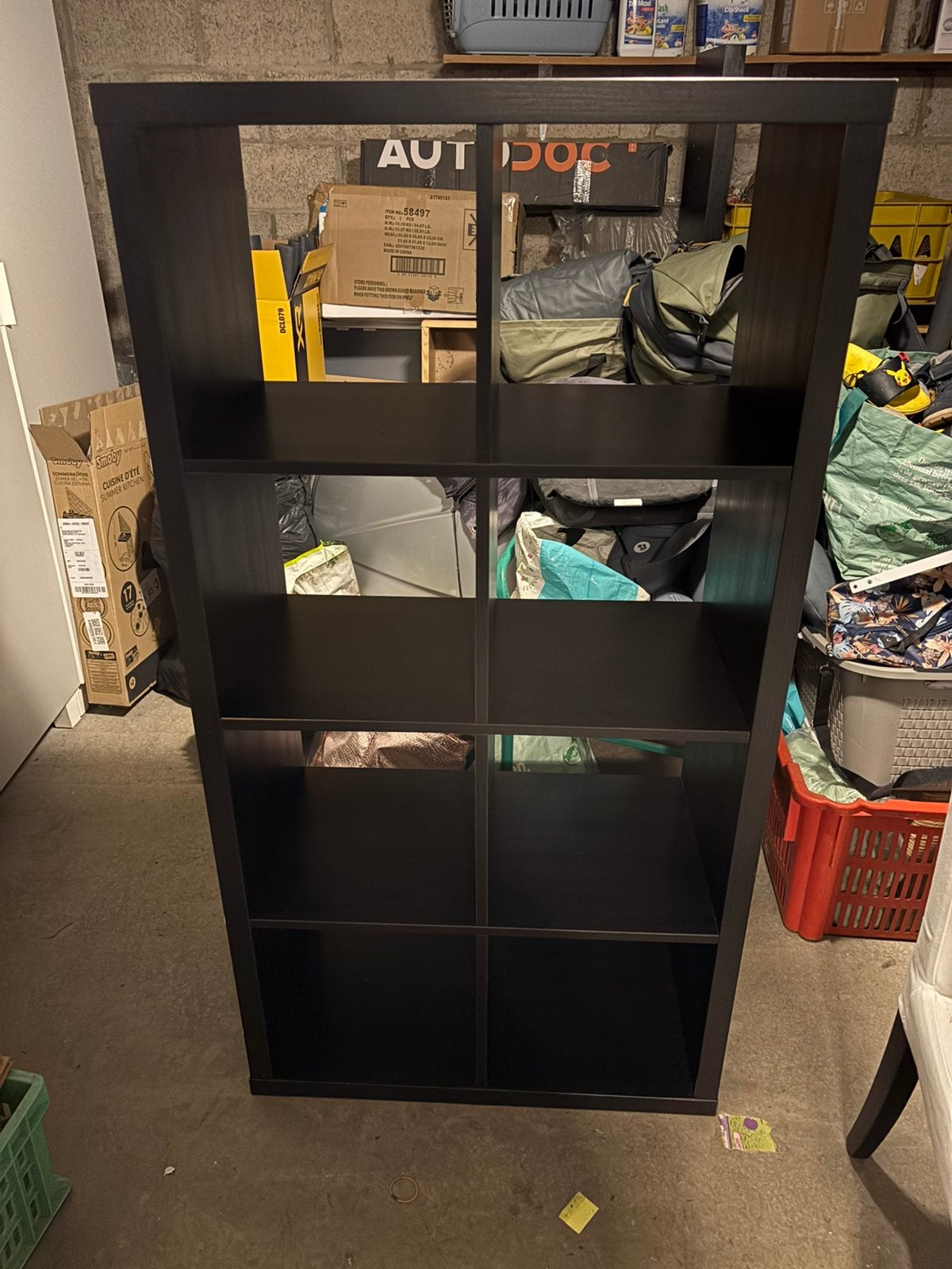 Bibliothèque IKEA KALLAX noire – 8 cases, Maison & Meubles, Enlèvement, Utilisé, Scandinave