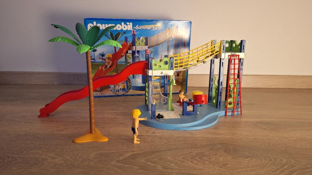 Playmobil 6670 Waterpark met Glijbanen Summer Fun + Doos, Ophalen, Gebruikt, Complete set