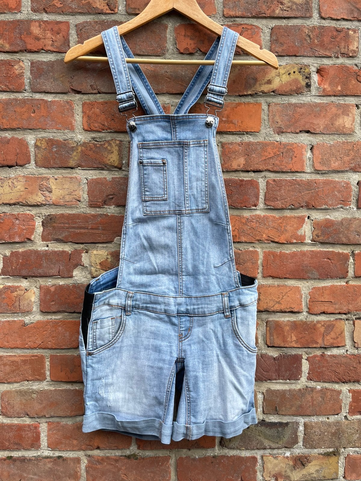 JBC - mamalicious - Korte zwangerschap tuinbroek maat 27/32, Ophalen, Blauw, Zo goed als nieuw, Maat 34 (XS) of kleiner