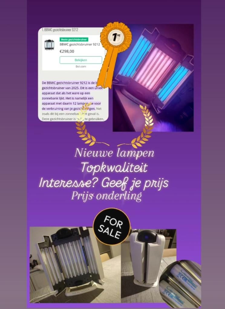 Tanneur pour le visage, Electroménager, Solarium, Banc solaire & Bronzage facial, Enlèvement ou Envoi, Utilisé, Solarium visage