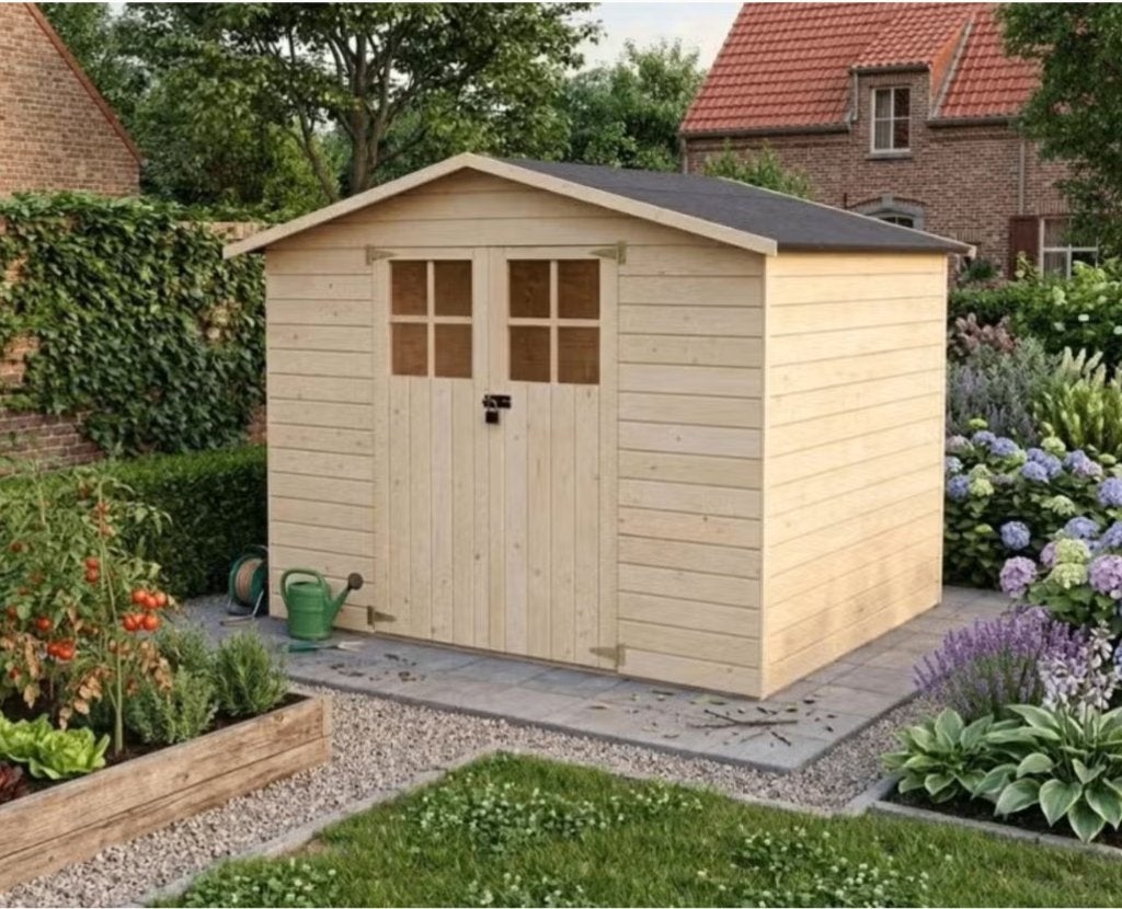 Dennenhouten tuinhuis 5,3m2, Enlèvement, Utilisé, Bois, Abri de jardin