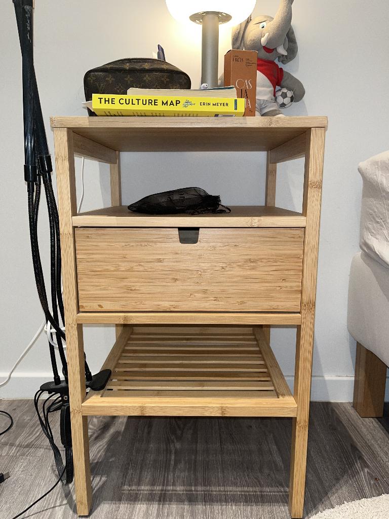 IKEA NORDKISA Bedside Table — Excellent Condition | €42, Antiquités & Art, Antiquités | Meubles | Tables, Enlèvement