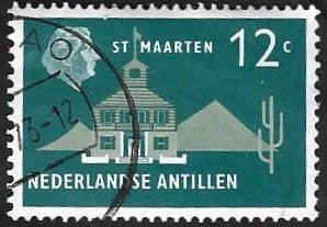 1 Postzegel Nederlandse Antillen 1958 Landschappen, Timbres & Monnaies, Timbres | Antilles néerlandaises, Enlèvement ou Envoi