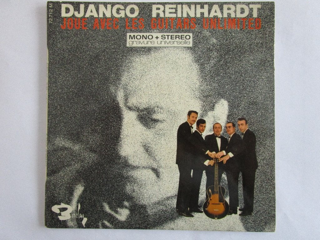 Django Reinhardt : Joue avec les guitars unlimited. 1968, Enlèvement ou Envoi, 7 inch, Comme neuf, Pochette photo