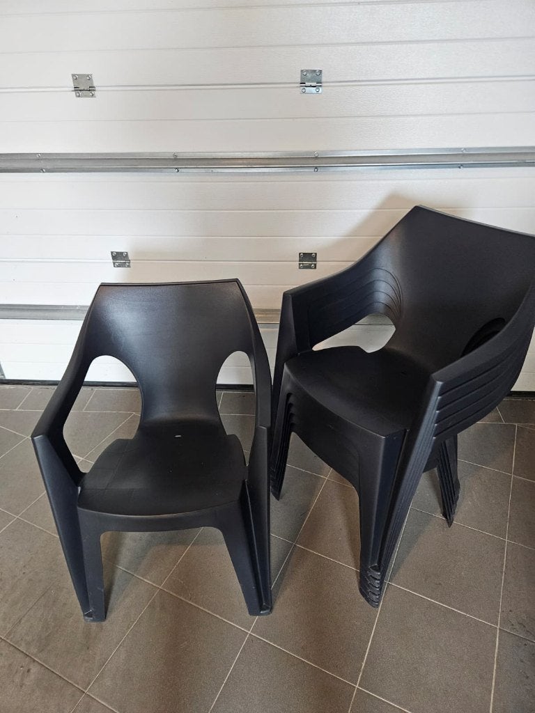 6 plastic tuinstoelen, Tuin en Terras, Tuinstoelen, Ophalen, Zo goed als nieuw, Plastic, Stapelbaar