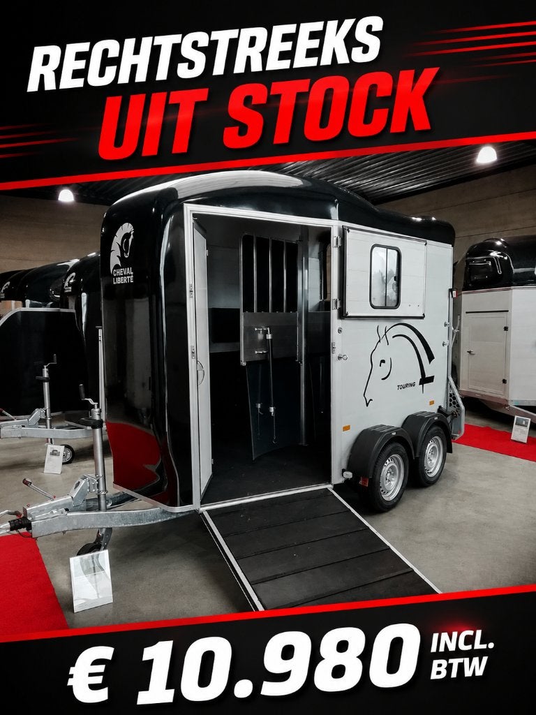 Touring country met zeer ruime zadelkamer stockdeal, Dieren en Toebehoren, Ophalen, Nieuw, Aluminium, 2-paards trailer