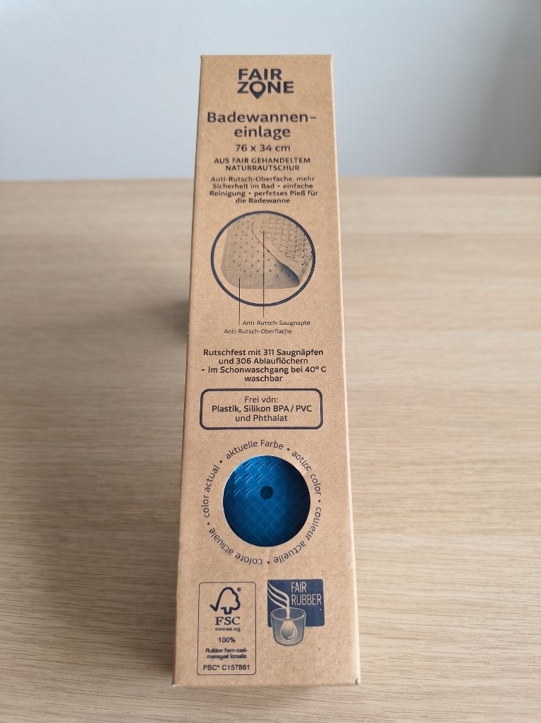 FAIR ZONE antislip badmat 76 x 34 cm – natuurrubber – blauw, Blauw, Overige merken, Overige typen, Nieuw