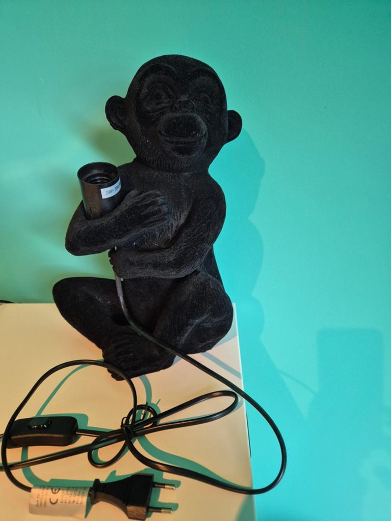 Lamp tafellamp aap monkey in velvet, Ophalen