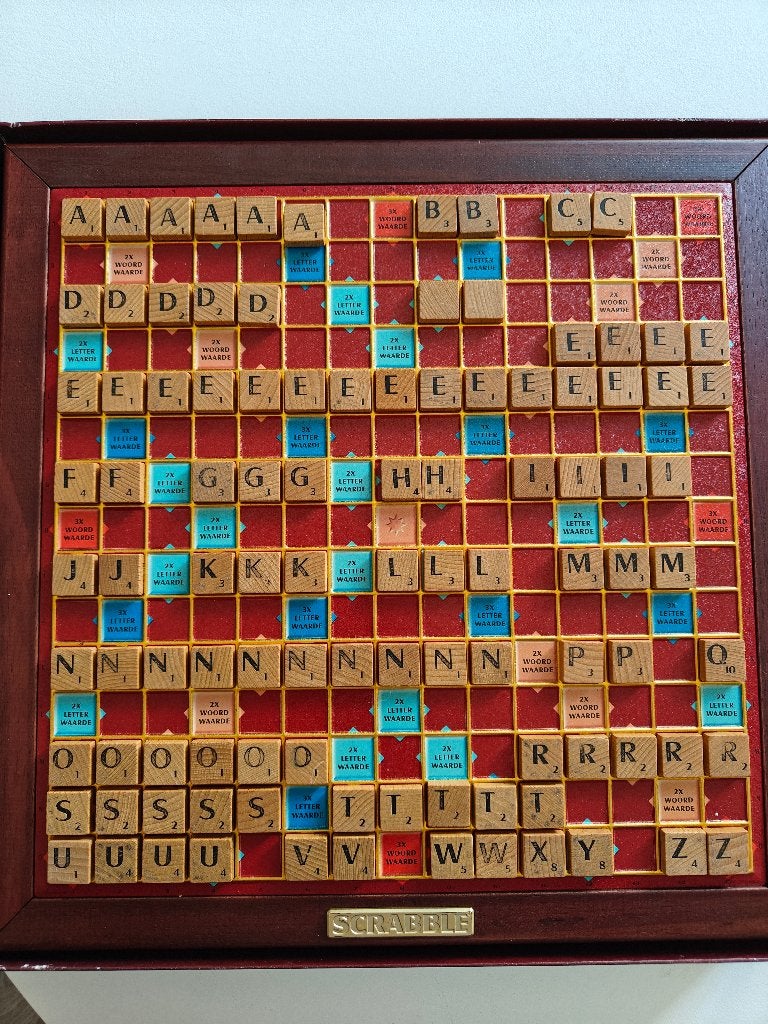 Game, scrabble houten letterset deluxe NL, Ophalen, Nieuw