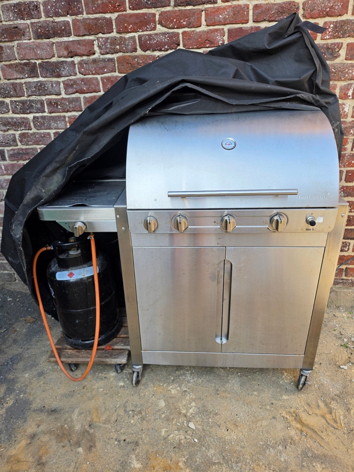 Gasbarbeque in gebruikte staat. Weg wegens te weinig gebruik, Tuin en Terras, Ophalen, Gebruikt, Barbecook