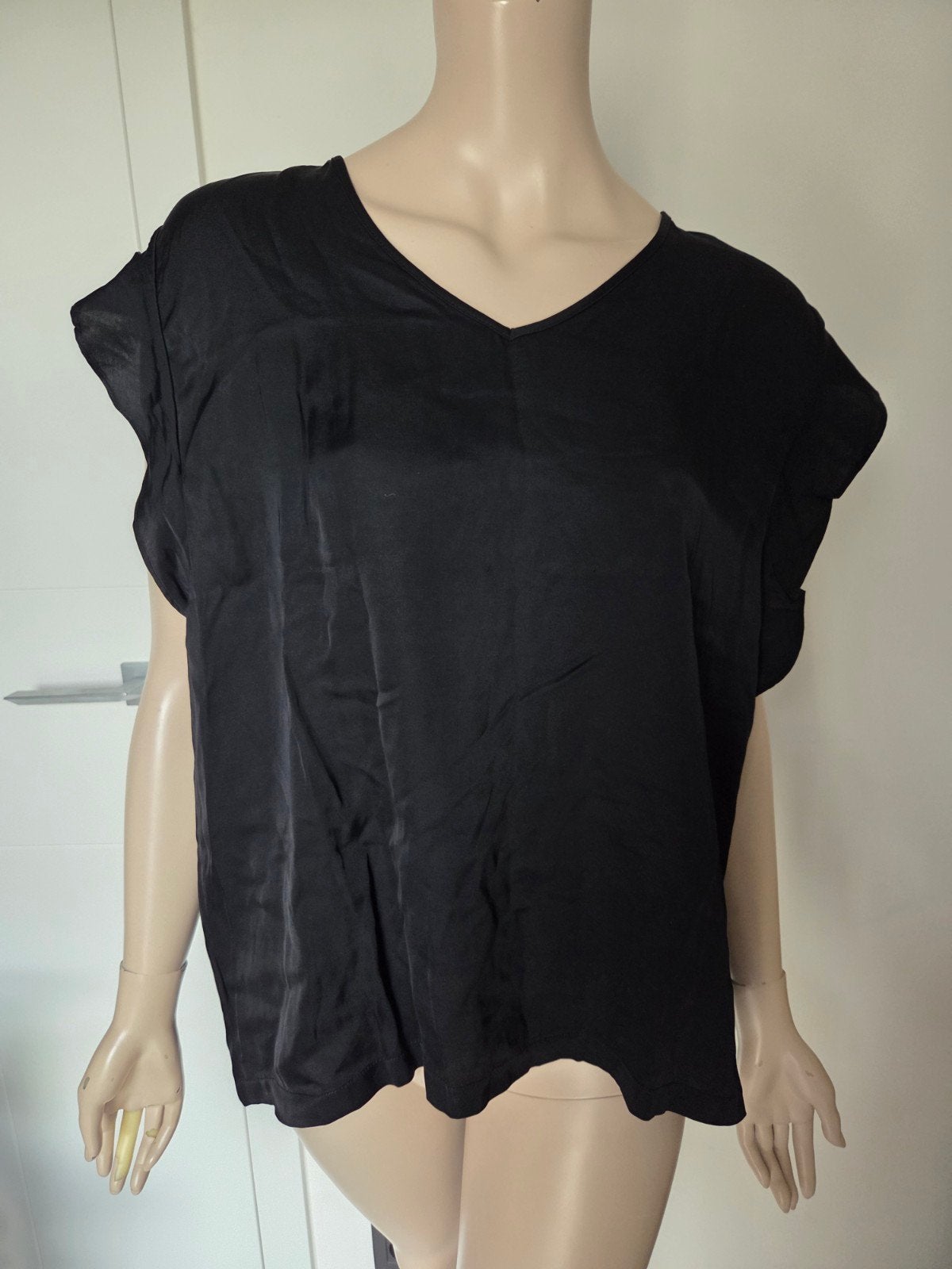 Zwarte blouse Mayerline maat 46, Enlèvement ou Envoi, Taille 46/48 (XL) ou plus grande