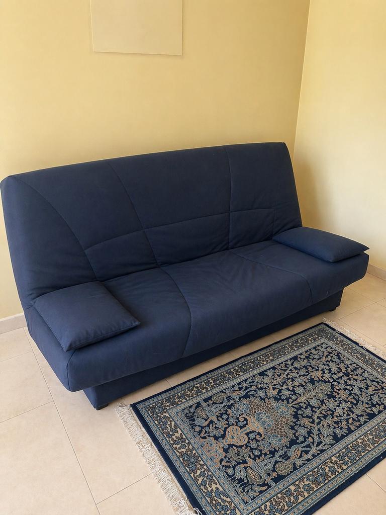 Slaapbank donkerblauw, Huis en Inrichting, Slaapkamer | Slaapbanken, Ophalen, Zo goed als nieuw