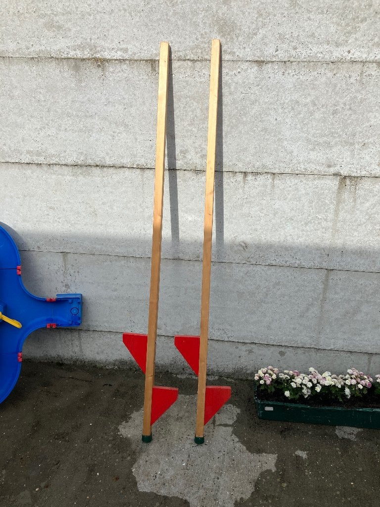 Stevige houten stelten (151 cm) met dubbele voetsteunen, Kinderen en Baby's, Ophalen, Gebruikt