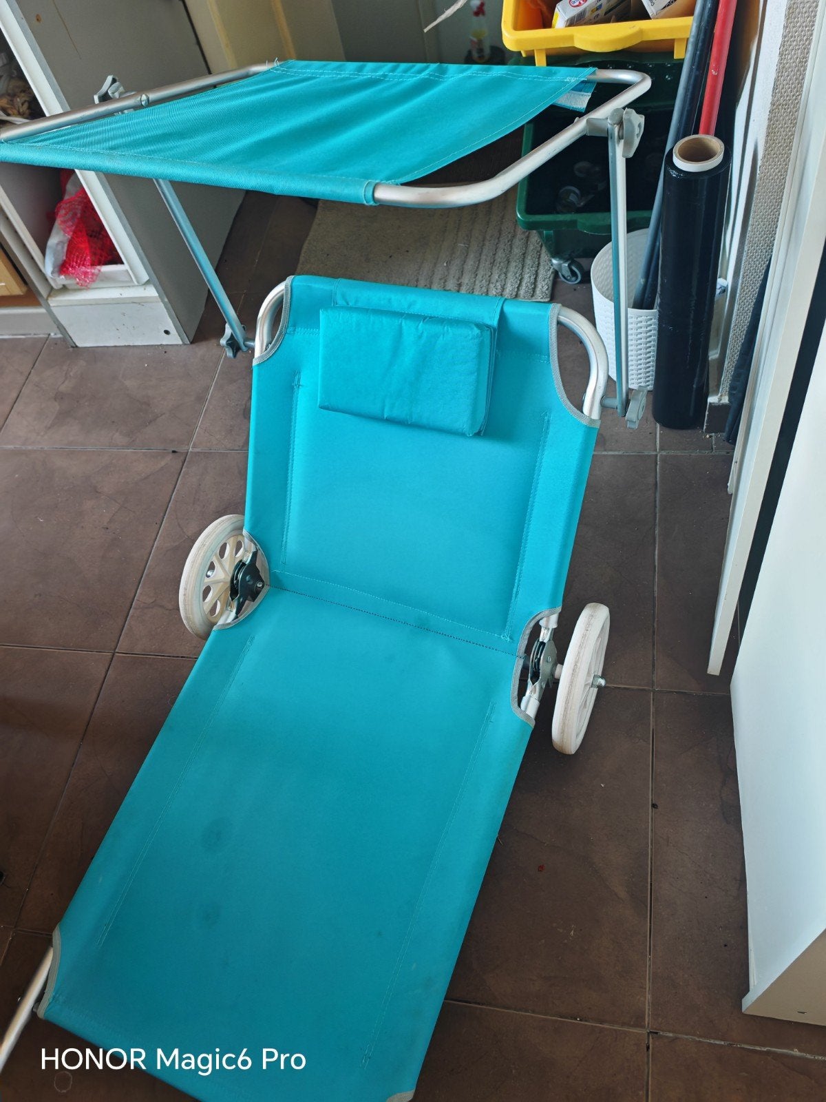Chaise de plage avec pare-soleil, Enlèvement