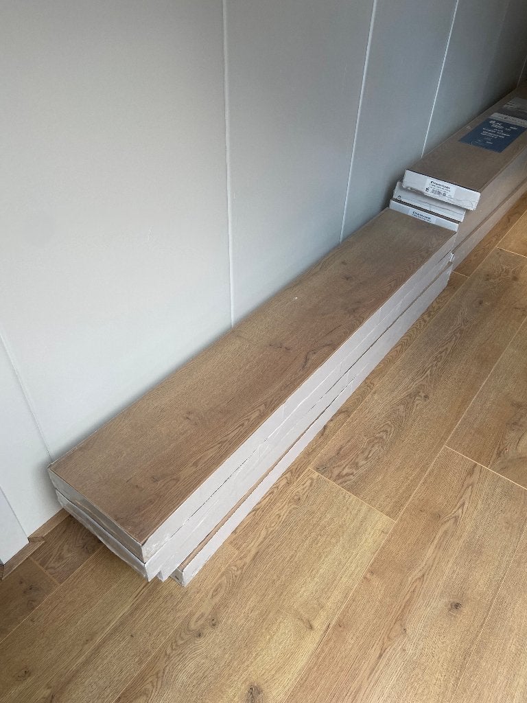 Pakket Laminaat Vilano Premium Eik Natuur 26,9 m², Neuf, Aggloméré, 25 à 50 m², Beige