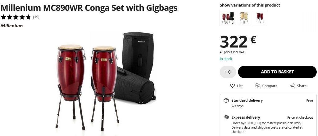 Congas neuves, Musique & Instruments, Enlèvement, Neuf, Autres types
