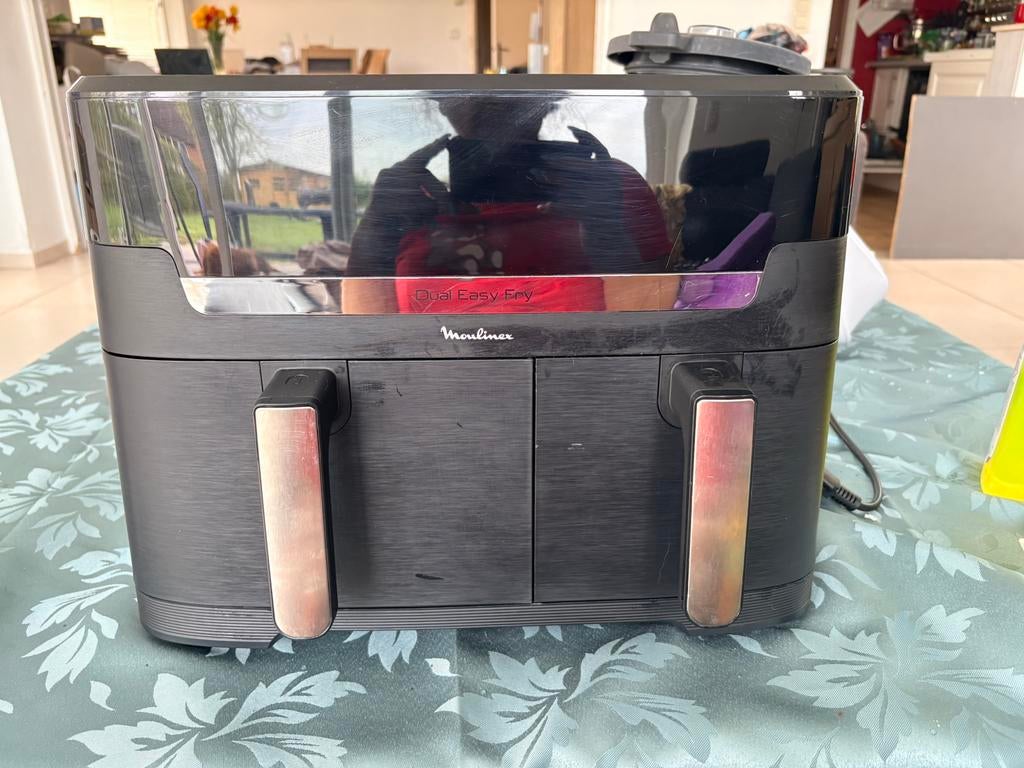 Air Fryer Moulinex Dual Easy Fry & Grill XXL + accessoires, Enlèvement, Comme neuf
