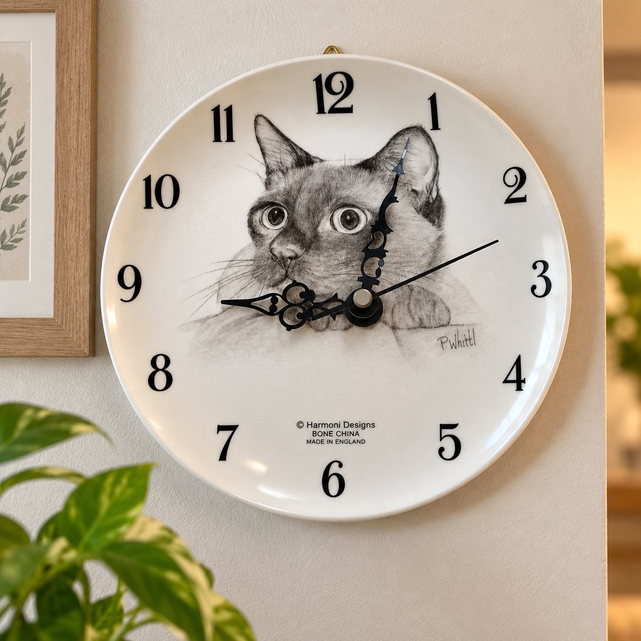 Horloge murale décorative avec chat, Maison & Meubles, Analogique, Enlèvement, Utilisé, Fonctionne sur piles