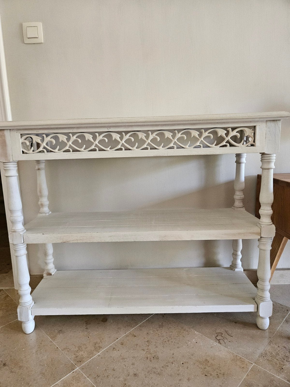Landelijke brocante sidetable / console – wit – prachtig sie, Enlèvement