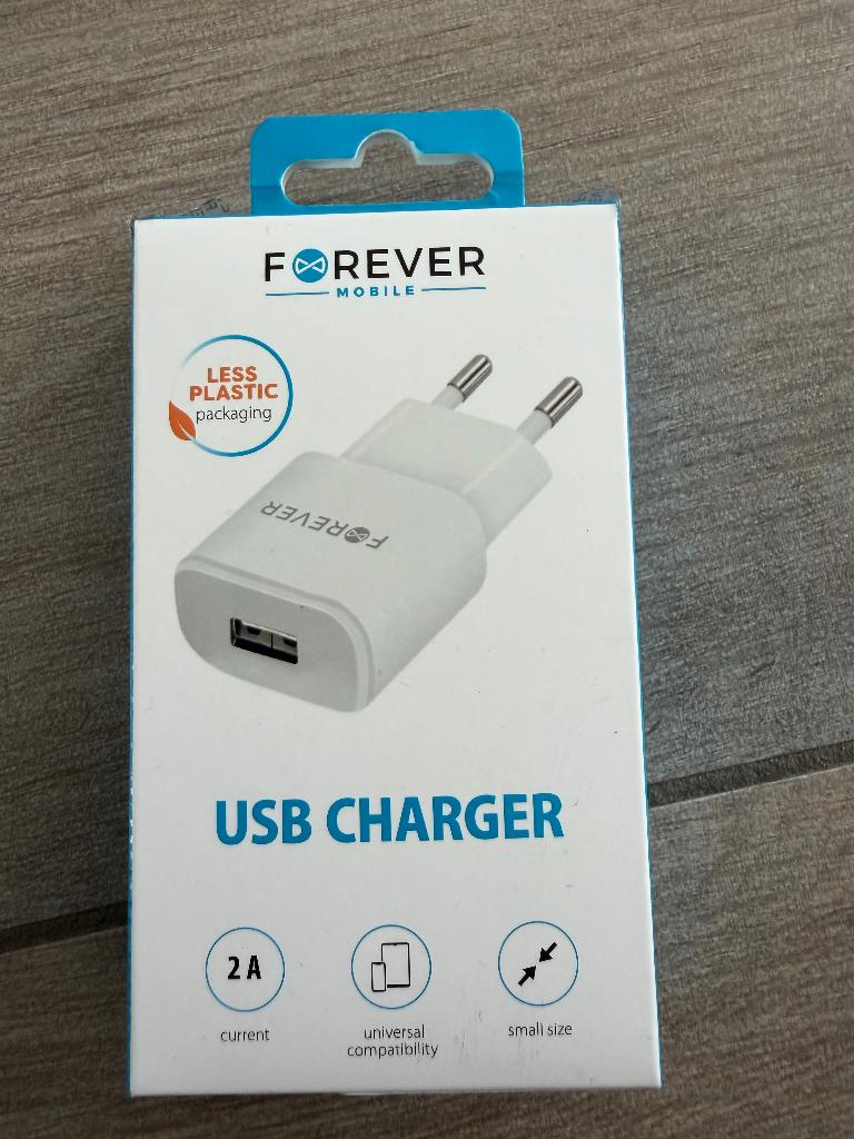 Forever Mobile USB-Oplader - 10W / 2A - Universeel - Wit, Télécoms, Chargeurs de voiture, Enlèvement, Neuf