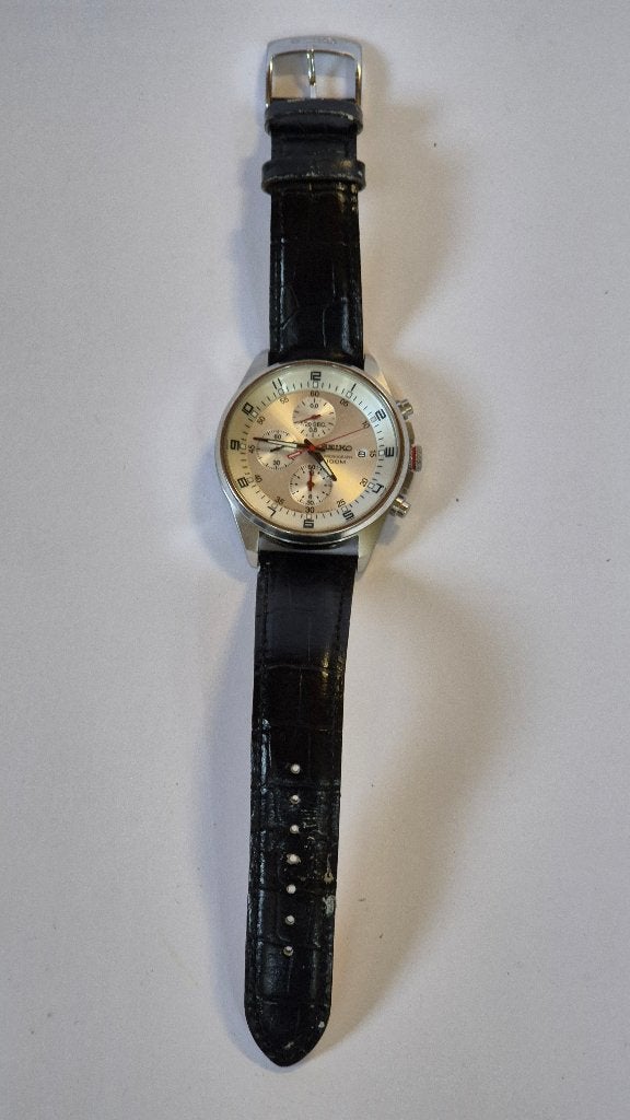 Seiko 7T92-omfo, Handtassen en Accessoires, Horloges | Heren, Leer, Polshorloge, Ophalen of Verzenden, Zo goed als nieuw