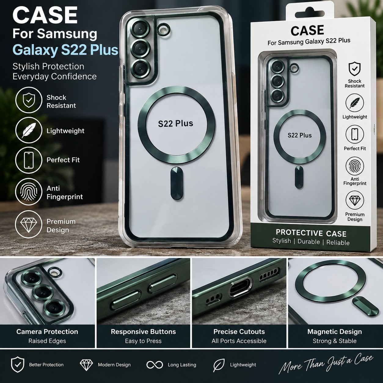 Samsung Galaxy S22 Plus Hoesje – Magnetisch – Transparant –, Verzenden, Transparant