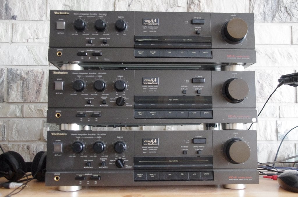 Versterkers Technics SU V550 X 2 en 1 X SU V450, Ophalen, Zo goed als nieuw, Stereo
