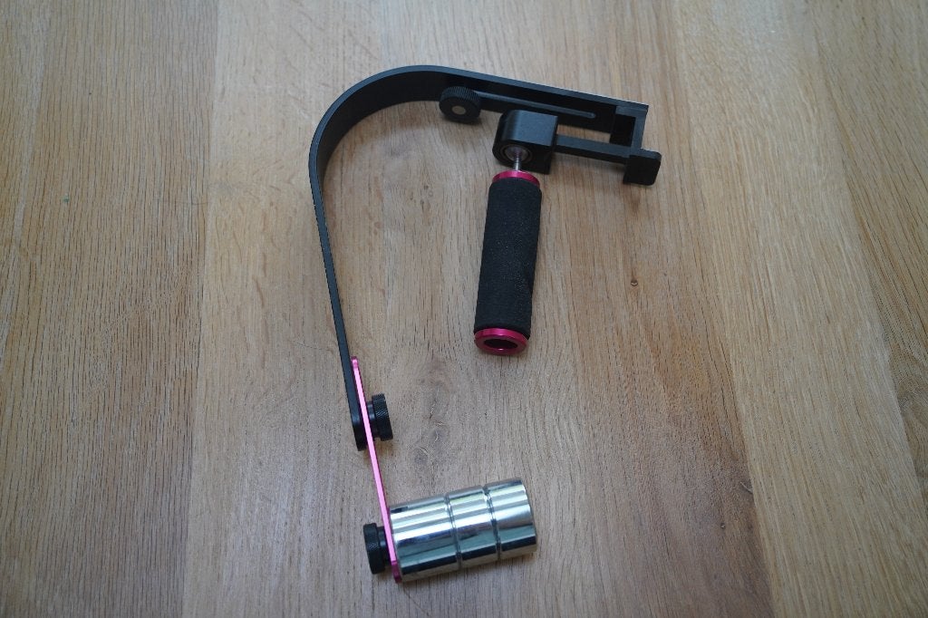 Handhald video stabilizer voor mobiele telefoon en camera, Audio, Tv en Foto, Verzenden, Zo goed als nieuw, Met handvat