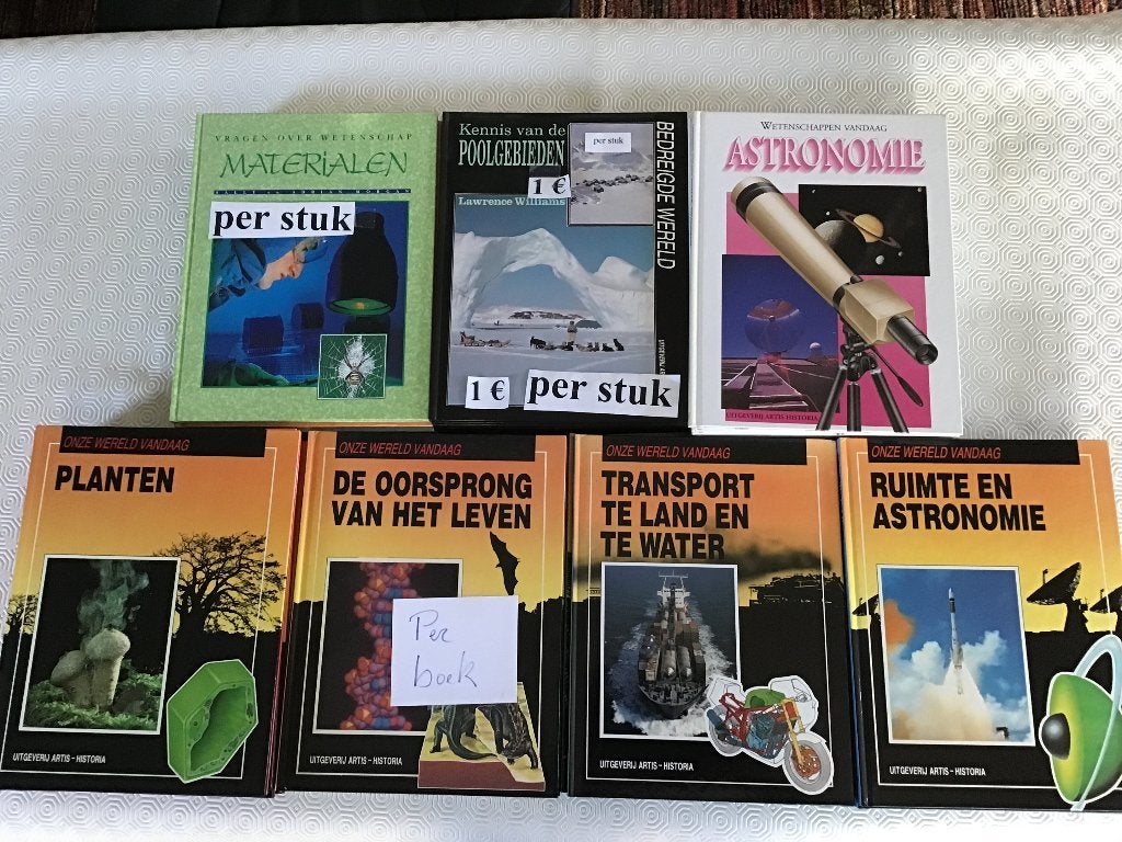 30 tal boeken Artis Historia over Wetenschappen aan 1 €, Ophalen of Verzenden