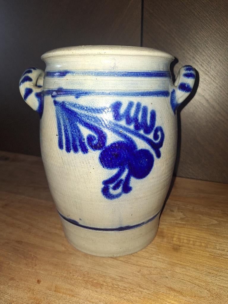 Ancien pot grès d'Alsace 28cm, Enlèvement