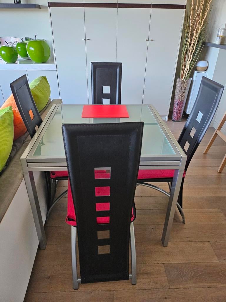 6 Chaises de salle à manger, Maison & Meubles, Enlèvement, Modern, Autres matériaux, Noir