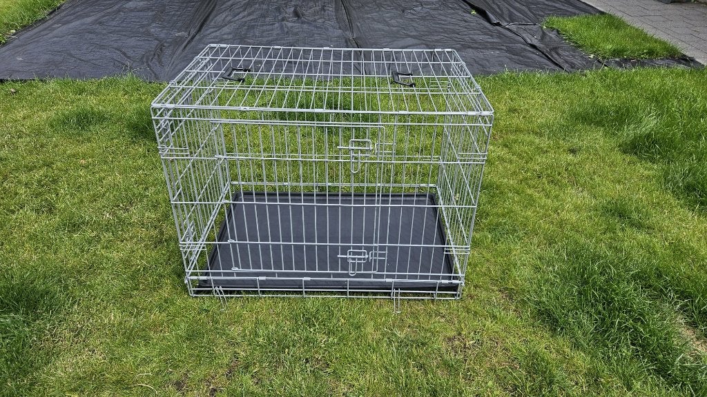 Inklapbare hondenbench 90x60x60 cm, met kussen en cover, Dieren en Toebehoren, Ophalen, Zo goed als nieuw