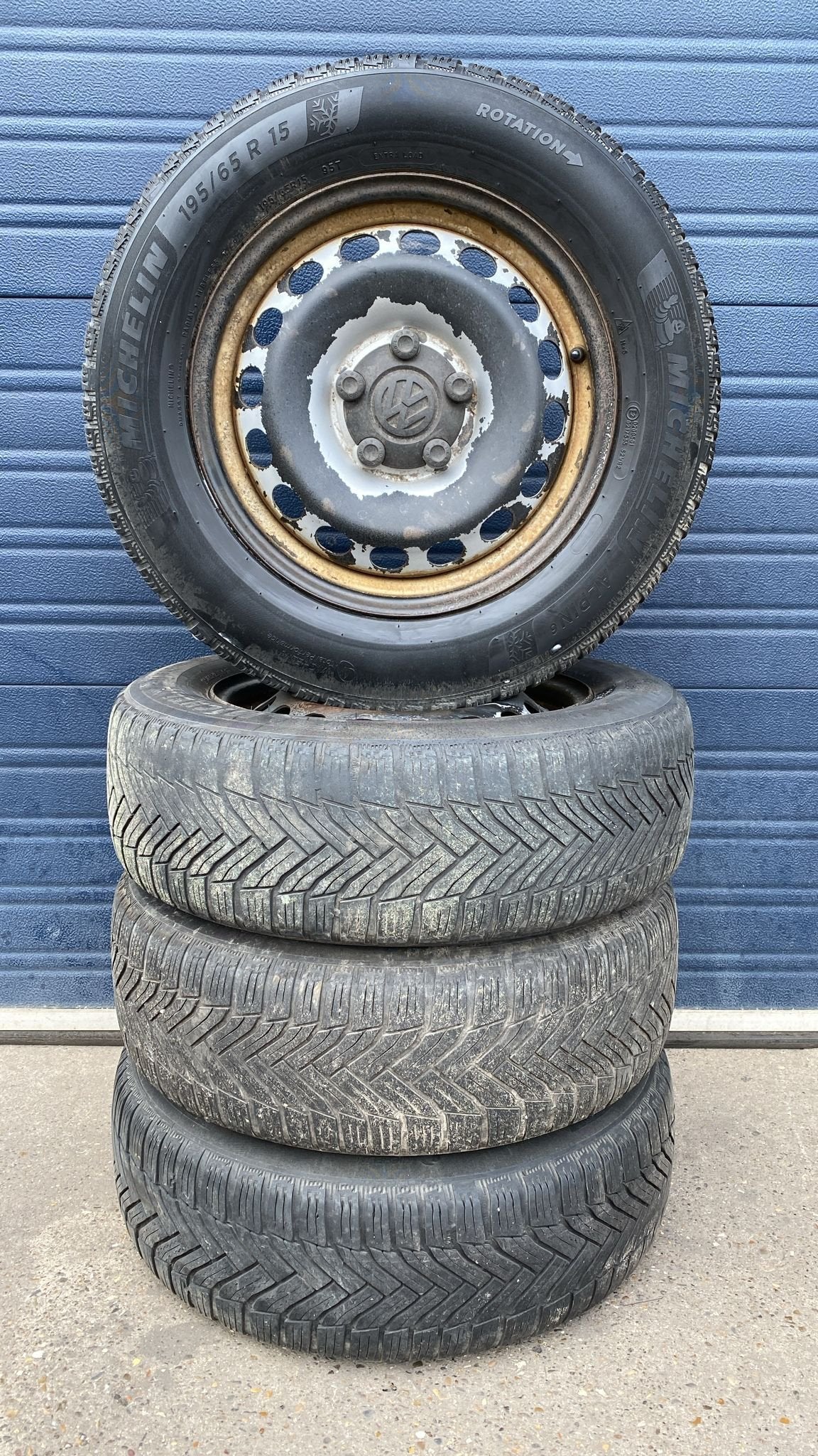 Volkswagen Caddy Golf 5 6 7 8 Winter Banden Set 195-65-15 5x, Auto-onderdelen, Banden en Velgen, 15 inch, -, -, Banden en Velgen