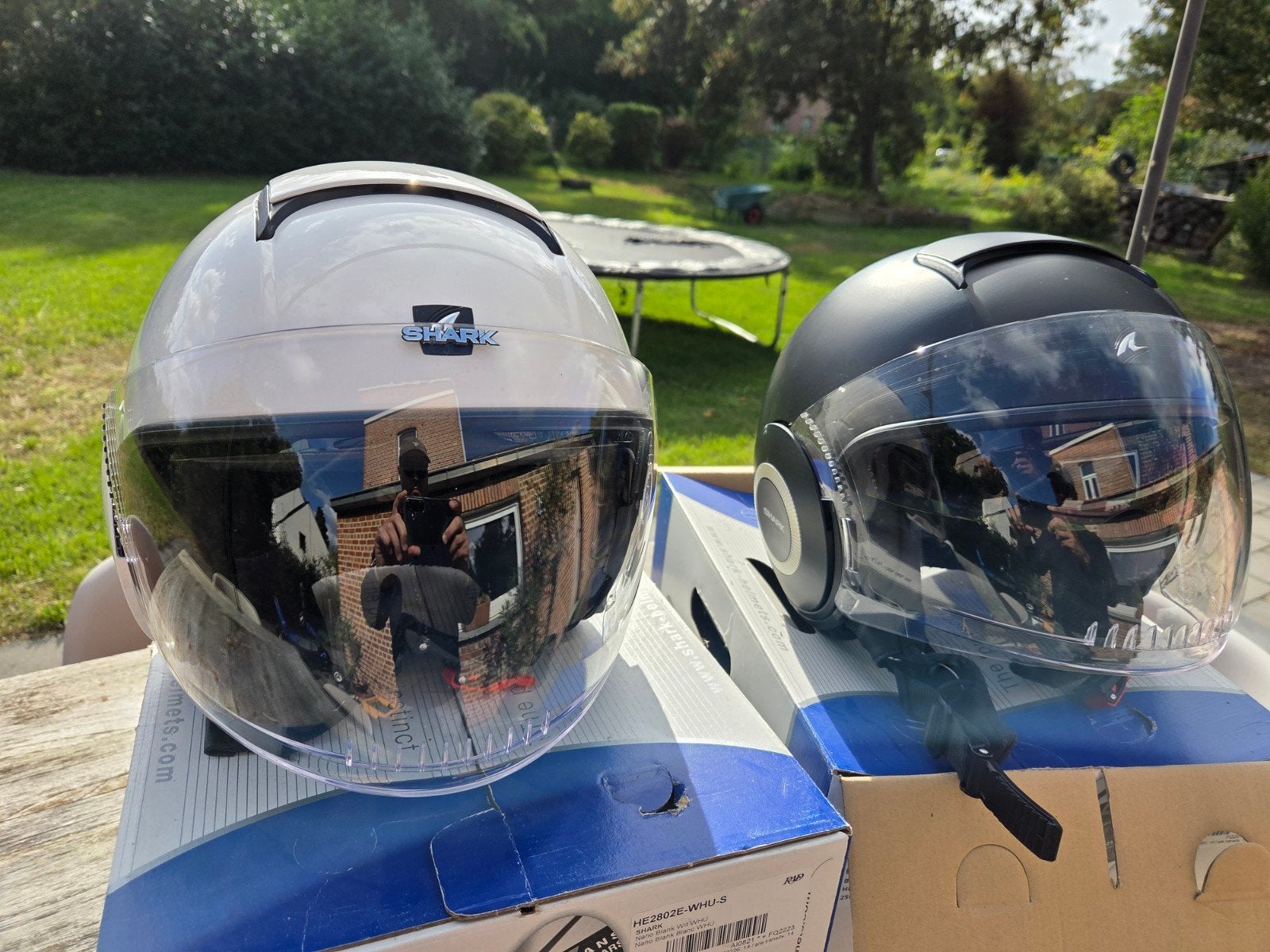Shark Nano Blank Jet helm, Fietsen en Brommers, Ophalen, Gebruikt, Medium, SHARK