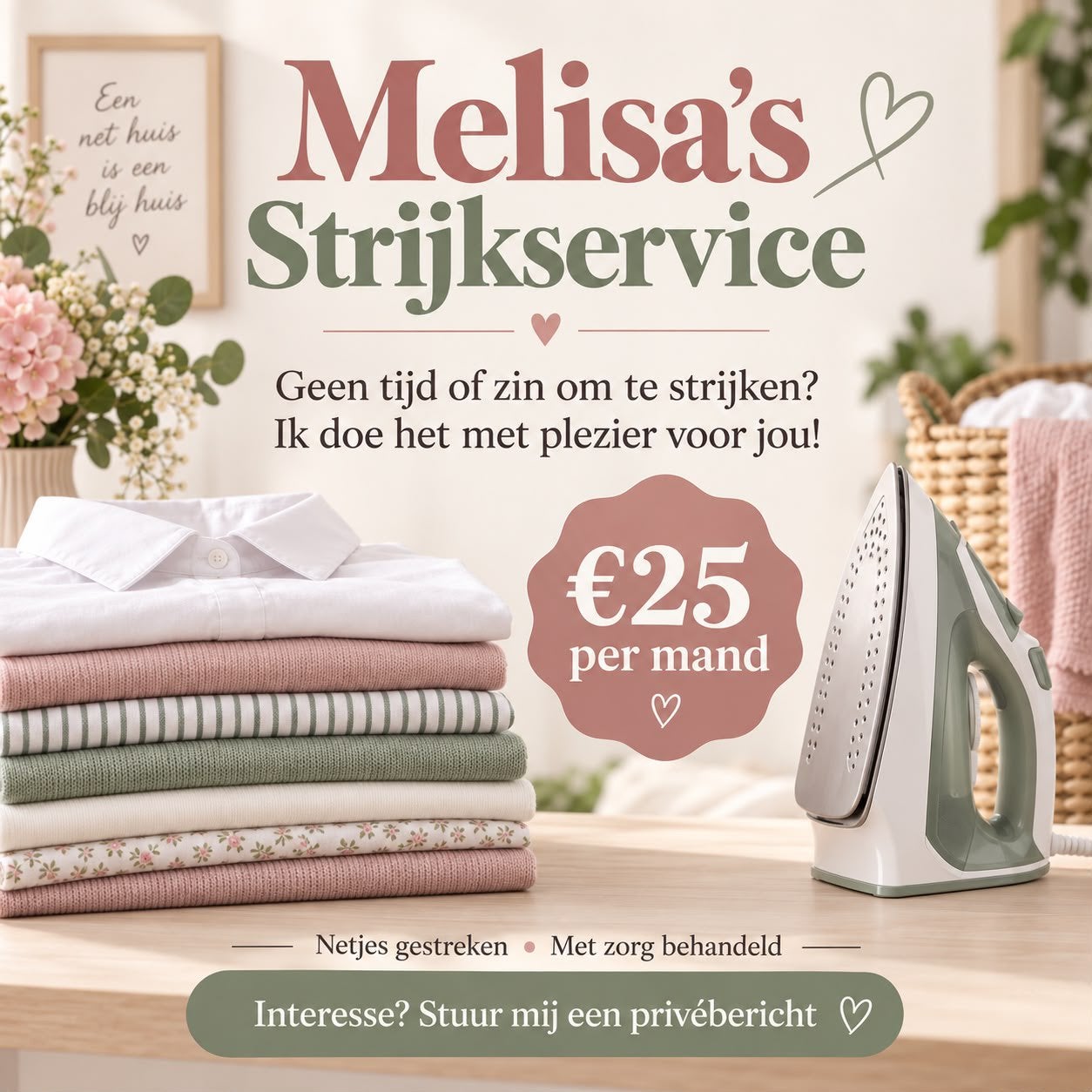 Melisa’s Strijkservice, Vacatures, Vanaf 10 jaar
