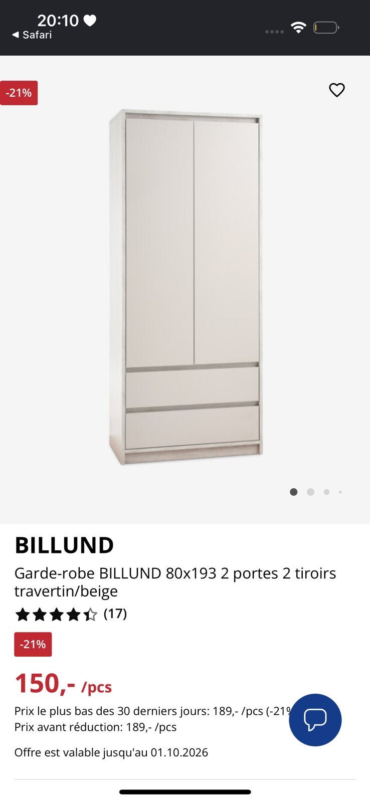Armoire + commode, Enlèvement, Comme neuf