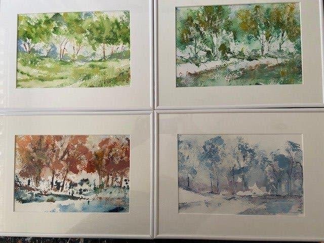 Aquarel, Aquarelle, Paysage, Enlèvement, Impressionniste