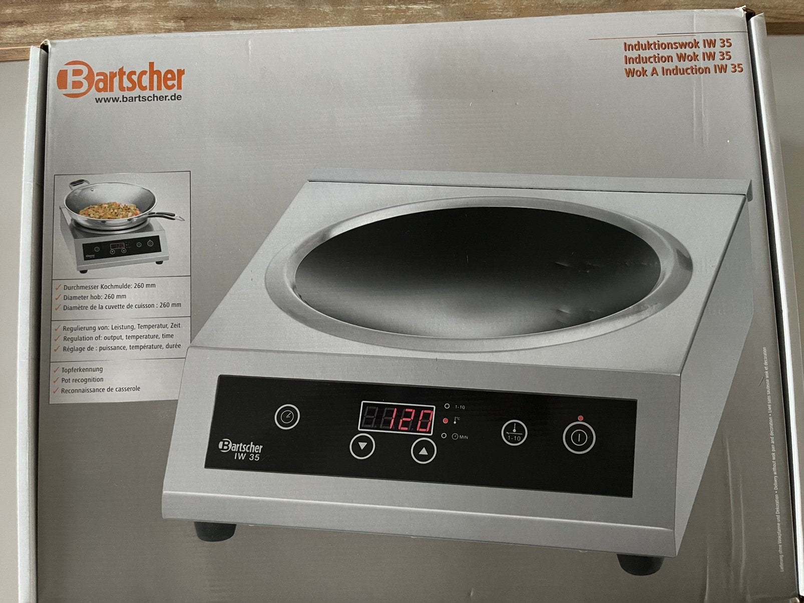 Wok induction pro BARTSCHER IW35 + Sauteuse inox, Enlèvement, Comme neuf, Induction