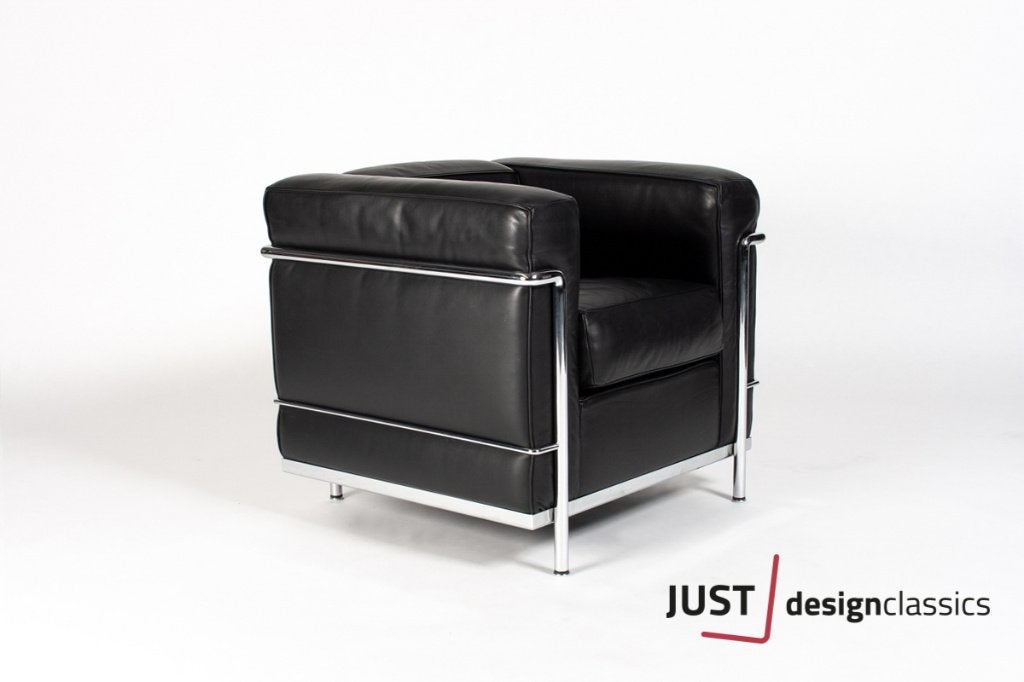 Cassina LC2 Zwart Leder Chroom  (voorraad:2), Huis en Inrichting, Ophalen, Zo goed als nieuw