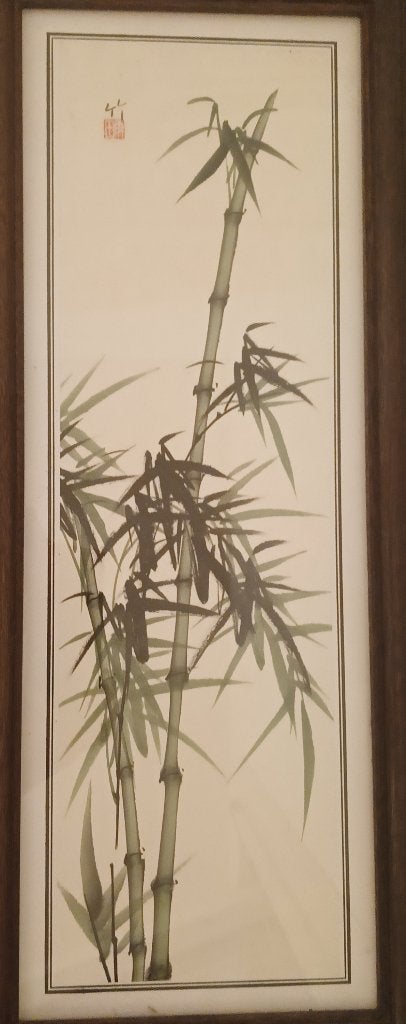 2 Japanse schilderijen, Antiquités & Art, Enlèvement ou Envoi, Classique, Encadré, Nature morte